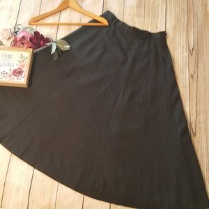 Gray 100% Wool A-Line Skirt Size 12 Lined Winter